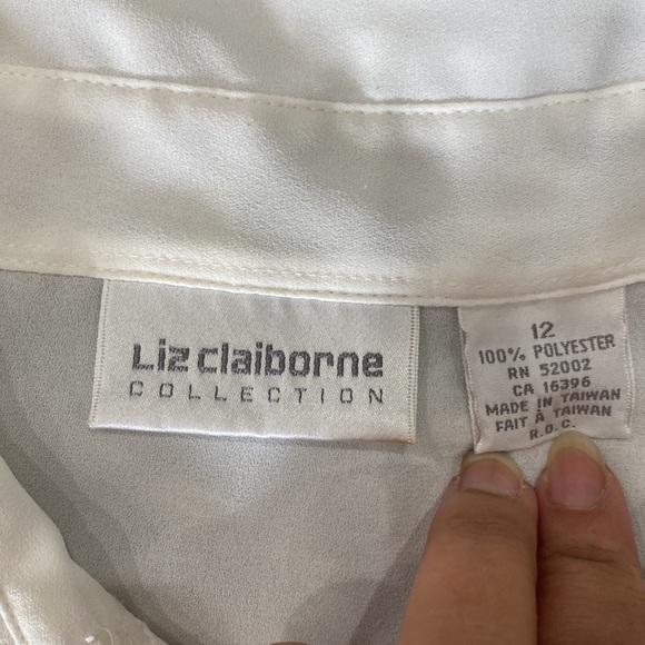 Liz Claiborne Womens Long Sleeve Flowy Blouse - Picture 2 of 7